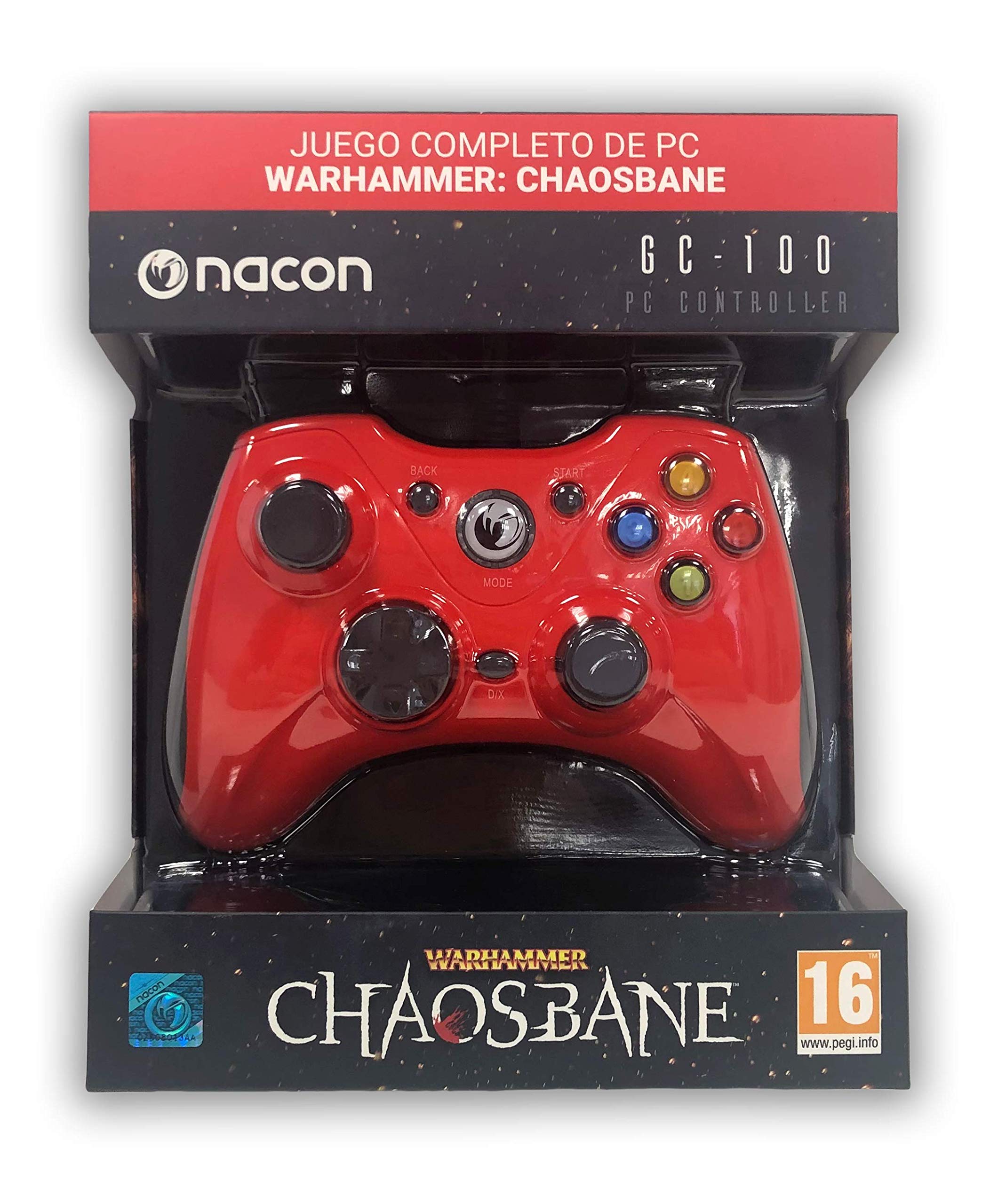 Nacon - Mando De Gaming Gc-100 Rojo + Videojuego Warhammer Chaosbane (Windows Xp) Nacon - Mando De Gaming Gc-100 Rojo + Videojuego Warhammer Chaosbane (Windows Xp)